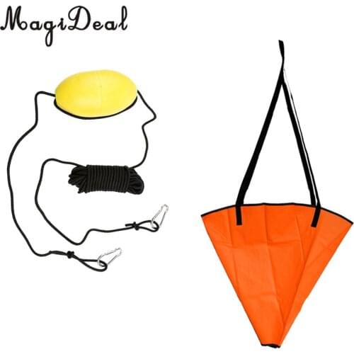 18 24 inch Drift Sock Sea Anchor Boat Parachute Brake with 30ft Kayak Drift Anchor Tow Line Throw Line Buoy Ball Fishing Boat