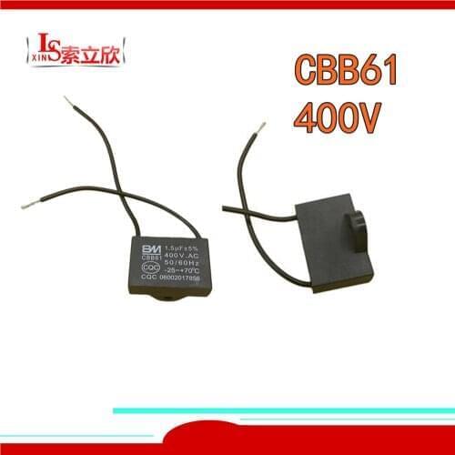 2PCS CBB61 CBB6 1.0UF 1.5UF 1.2UF 1.8UF 2UF 400V Air Conditioner Pin Type Main Board Circuit Board Fan Start Capacitor Relay