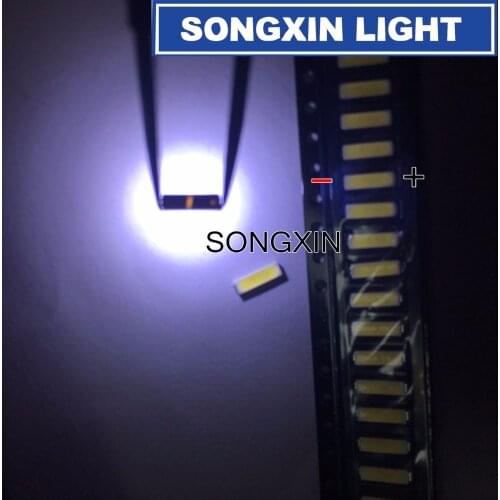 2000PCS FOR LUMENS 7020 SMD LED Beads 3V 0.5W 150mA Cool white LCD Backlight for TV Application SANE7020P-0W-2074