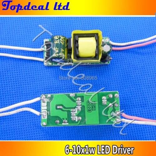 50pcs/lot For E27 GU10 E14 GU5.3 AC 85-265V (6-10)x1W 6W 7W 8W 9W 10W LED Driver Power Supply Lighting Transformer