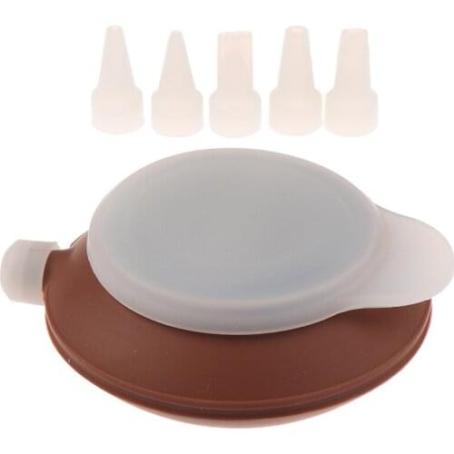 6pcs/set Bakery Silicone Cake Muffin Macaroon Macaron Piping Icing Baking Tool Pot 5 Nozzles Set For Kitchen Cake Bakeware Tools