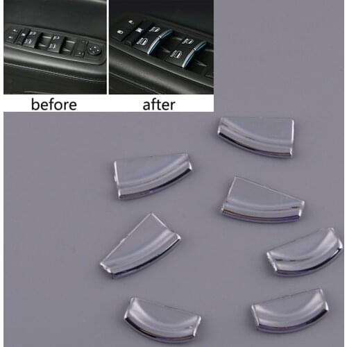 7Pcs/Set Window Button Sequins Cover Trim ABS Fit For Jeep Grand Cherokee 2011 2012 2013 2014 2015 2016 2017 2018 2019 2020 2021