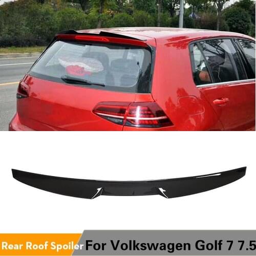 ABS Glossy Black Rear Roof Spoiler Boot Lip Wing Spoiler For Volkswagen VW Golf 7 7.5 2014 - 2020 ABS Glossy Black
