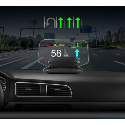 Car Navigation Windshield Projector HUD OBD2+GPS Dual Mode Head Up Display MPH Speedometer Water Oil Temp RPM Smart Auto System
