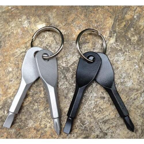 Screwdrivers Keychain Outdoor Pocket Mini Screwdriver Set Key Ring With Slotted Phillips Hand Key Pendants Key Rings