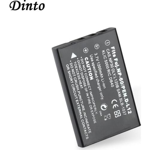 Dinto 1200mAh NP-60 NP 60 NP60 FNP-60 SLB 1137 1037 CNP-30 K5000 D-Li2 Li-20B Battery for FUJIFILM F410 F601 F50i F501