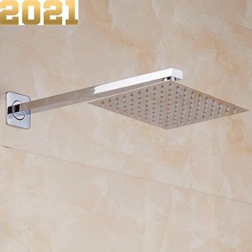 35/41CM Length Free Shipping Chrome Brass Wall Mounted Shower Mounting Brackets Bathroom faucet copper Square Shower pipe Arm