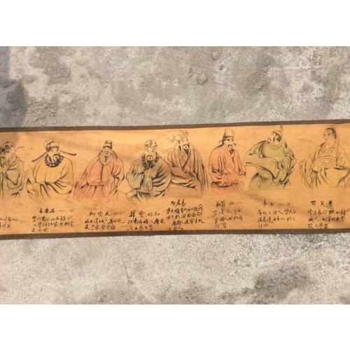 China archaize Long curly Ancient Hero Calligraphy painting