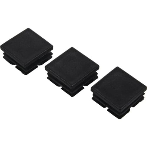 Square Table Chair Leg Tube Pipe Feet Insert Cap 25mmx25mm 20pcs Black