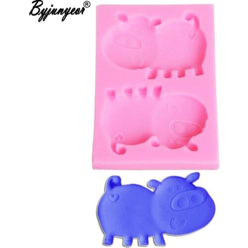 M2018 Zodiac Cartoon Pig UV Resin Silicone Mold Fondant Chocolate Candy Gumpaste Lollipop Crystal Epoxy Soft Clay Soap Moulds