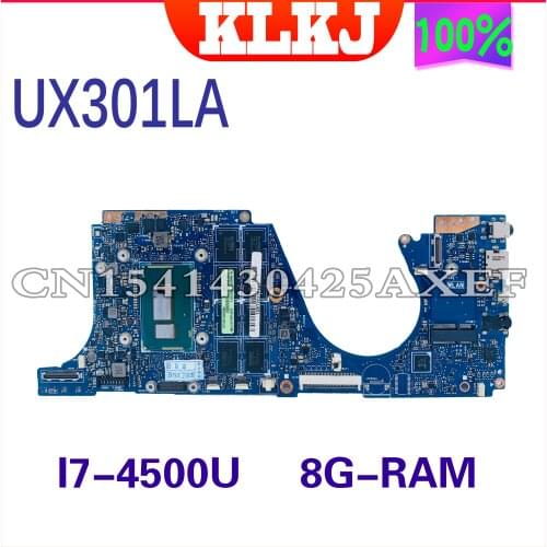 KLKJ UX301LA Laptop Motherboard For ASUS ZenBook UX301LAA UX301L Original Mainboard 8GB-RAM I7-4558U