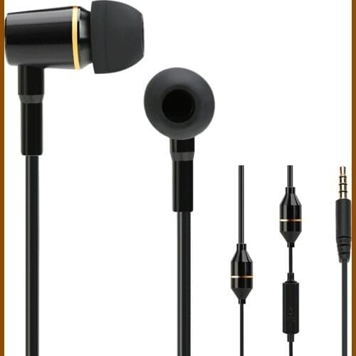3.5mm Anti-radiation Earphone with Mic Stereo Music Headset Air Tube In-ear Noise Reduction Line Control earphone for phone