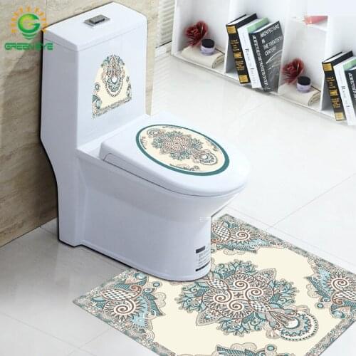 PVC Bathroom Toile seat Anti-skid Self-adhesive DIY Waterproof Floor Sticker for Household Bathroom Toilet Seat Cover Mats Pad