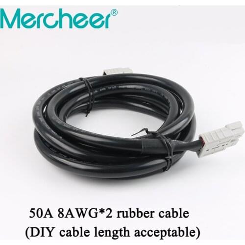 50A Anderson Connector Electric Forklift Battery Charging Plug Battery Cable Wire 2*8AWG 1m 2m 3m 4m 5m 6m 8m 10m