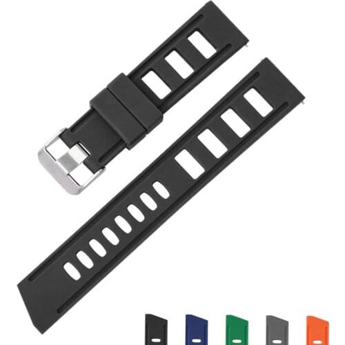 BEAFIRY Watch Band Strap 20mm 22mm Soft Silicone Rubber Waterproof Watchband for huawei samsung Men Women Black Blue Grey Green