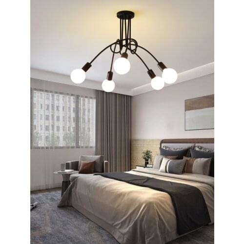Nordic Modern Creative Curve Chandeliers Lighting Gold Black Ceiling Hanging Lamps for Kitchen Living Room Dining Bedroom Foyer