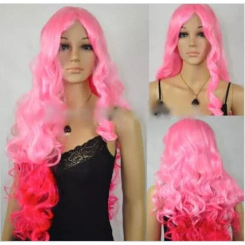 Suyushun582+++vogue wavy new extra long pink women Cosplay party hair wigs