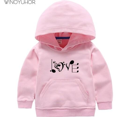 Music Love Hoodies Kids 2020 New Winter Boys Girls Fashion Print Sweatshirts Baby Child Cotton Tops Outwear Clothes
