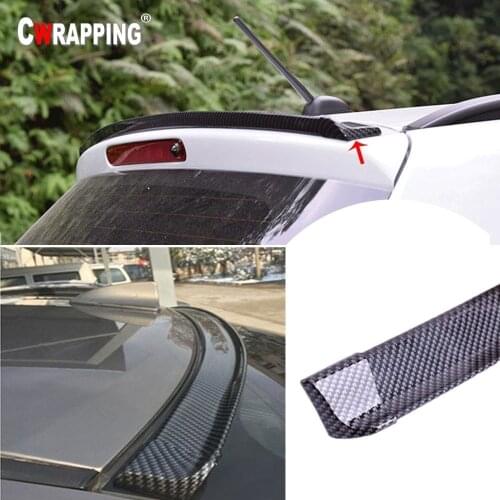 Universal Car Rear Roof Splitter Spoiler 5d Carbon Fiber Strip Trim Auto Tail Wing Protector Trunk Lip soft style Body Stickers