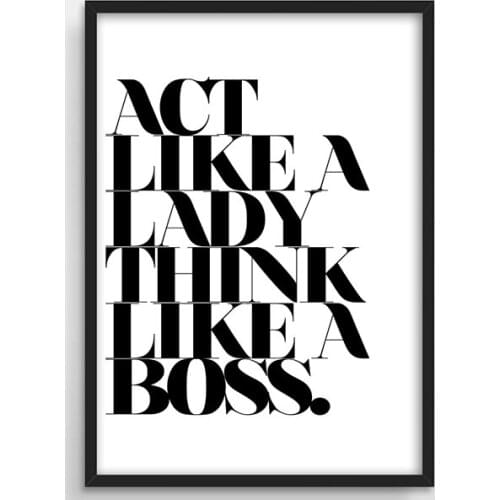 Act Like A Lady Think Like A Boss, Typographic Print, Typographic Poster, Typographic Art, Gift for Girls, Bedroom Art ,painting