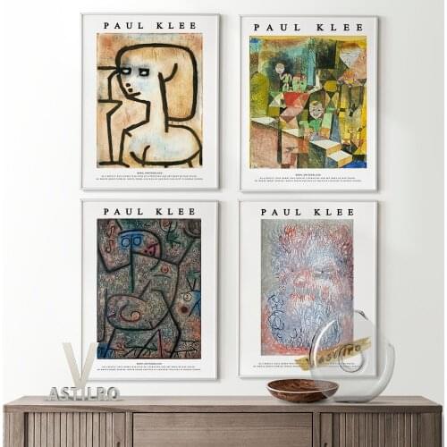 Paul Klee Vintage Print Minimalist Poster Exhibition Museum Canvas Painting Home Decor Living Room Wall Art Prints Picture Gift