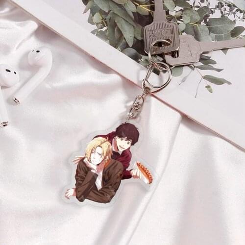 Japan Anime Banana Fish Ash Lynx Okumura Eiji Cosplay Cartoon Double Side Acrylic Keychain Phone Charm Pendant Keyring Xmas Gift
