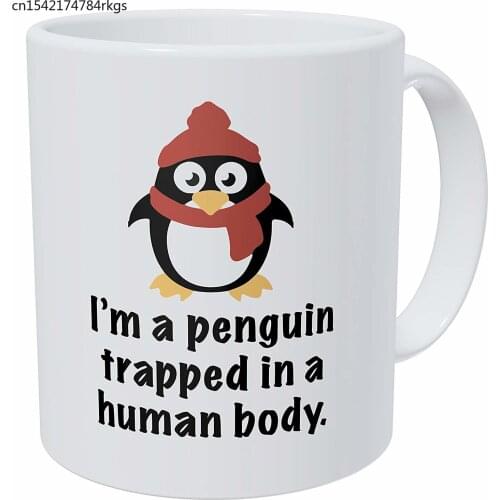 I'm A Penguin Trapped In A Human Body Red 11 Ounces Funny Coffee Mug