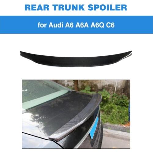 Rear Trunk Spoiler for Audi A6 C6 2005 - 2011 Carbon Fiber Rear Trunk Boot Tail Lip Wing Lid