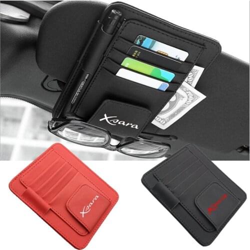 Pu Leather Visor Card Storage Sun Visor Organizer Tool Pouch Bag Card Storage Pen Storage Glasses Holder For Citroen Xsara
