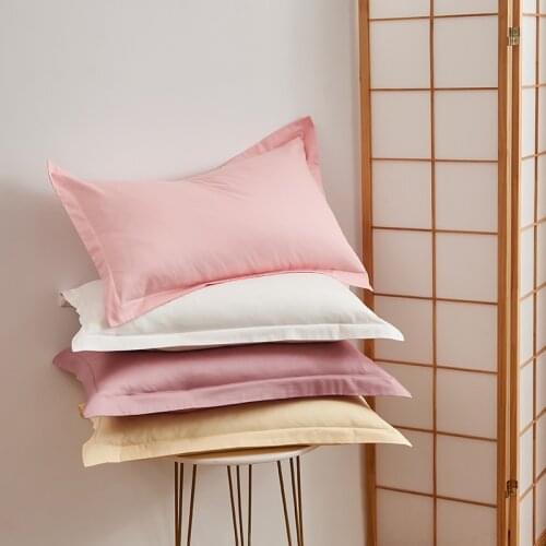 1 or 2 pcs Cotton Pillow Case Solid Color Bed Pillowcases Pillow Protect Cover Bedding Bedroom Multi Color Optional 48x74cm Size