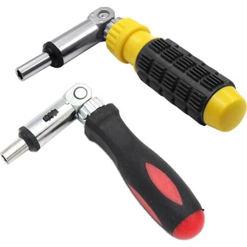 URANN 1PCS 1/4 Inch 6.35mm Hex 180 Degree Rotating Ratchet Screwdriver Set Ratchet Wrench 6.35mm Screwdriver Tool