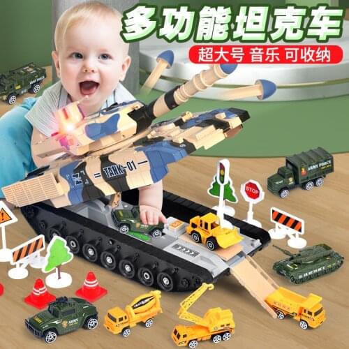 2021 Music Story Simulation Track Inertia Childrens Toy TIGER 131 Tank Large Size Military Tank Kids Soldiers Army Toy Car