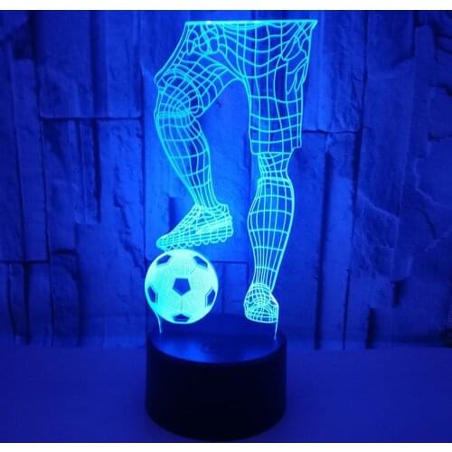 Football Lover 3D LED Night Lights Kids Bedside Sleep Decoration Girls 7 Colors Changing Remote Control Touch Table Lamp Home