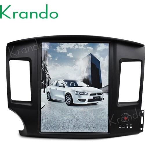 Krando Android 9.0 12.1" Tesla Vertical screen car radio player gps for Mitsubishi Lancer 2007 - 2017 navigation multimedia
