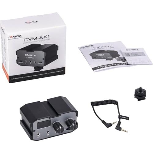 AX1 dual 3.5MM microphone Mono Stereo Audio Mixer Adapter Preamplifier for canon EOS T6i nikon d3300 dslr camera
