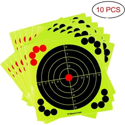 12 Inch Paper Shooting Target Dart Aiming Sticker Tactical Paintball Fluorescence Green Target Paper for Gun Rifle Training
