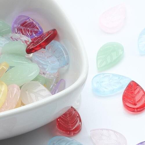 Leaf Czech Glass Lampwork Beads Multicolor Flower Crystal Glaze Loose Bead for Jewelry Making DIY Necklace Earring Hairpin 20pcs