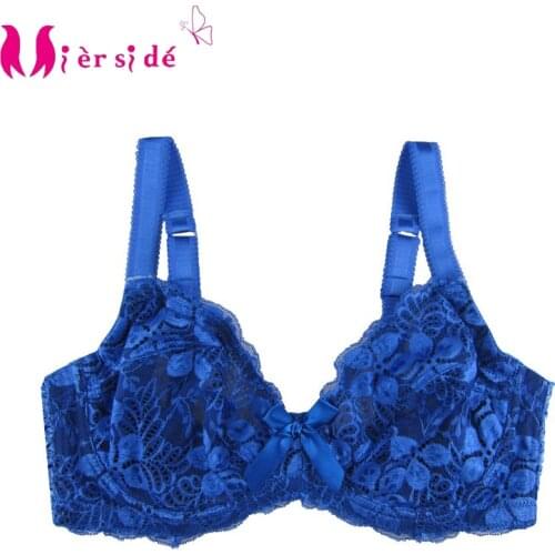Mierside ZBW015 Big Bra Single Breathable Unlined Floral Lace Women Nylon Push Up Bra Bralette Summer Style 32-40C D E F DD DDD