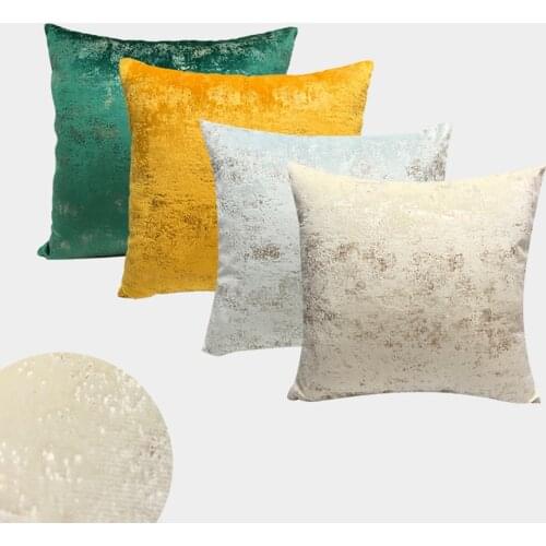 Decorative Pillows Case Bronzing Blue Yellow Green White Christmas Luxury Couch Bed Sofa Velvet Cushion Cover 45*45 Home Decor
