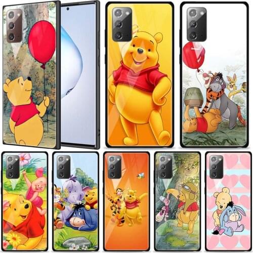 Pooh Bear Cute for Samsung Galaxy Note 20 Ultra 10 Lite Plus 9 8 5G A70 A50 A40 A30 A20 Tempered Glass Phone Case