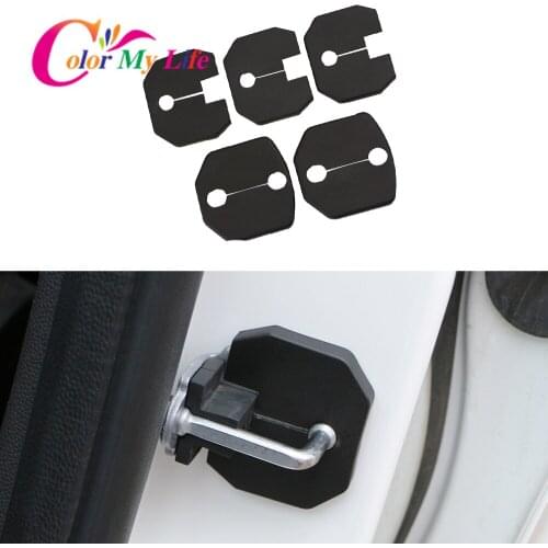 Color My Life 5pcs/set Accessories for Ford Ecosport 2013 - 2017 Door Lock Protective Cover Door Locks Buckle Covers Rustproof