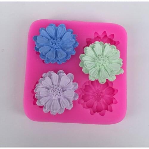Chrysanthemum Flowers Fondant Candy Chocolate Silicone Mold Handmade DIY Dessert Mould Cake Tools