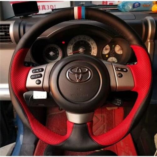For Toyota Fj Cruiser DIY Customized Leather Interior Dedicated Steering Wheel Cover car accessories
