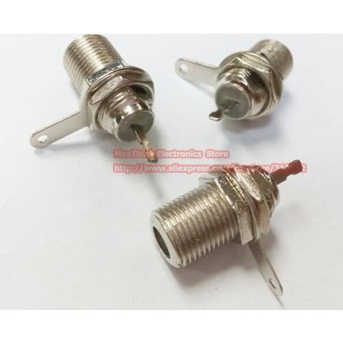 F Female Jack With Nut Bulkhead Sraight Deck Mount Clip Solder RF Connector,10pcs , Free Shipping