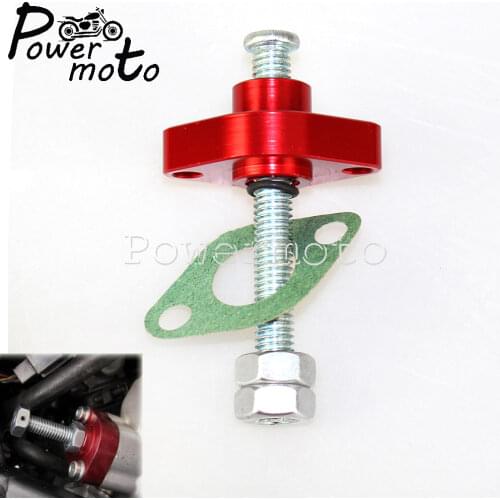 Red CNC Aluminum Manual Cam Chain Tensioner For Yamaha FZ6 FZ1 YZF TTR WR KAWASAKI KLF KLT KLX Off Road ATV Street Bike