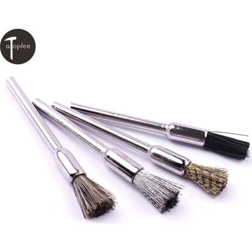 Mini 1Pc Metal Brush Polishing Pen Polish Brush Tool Nylon/Brass Wire/Horsehair For Metal Derusting DIY Tool