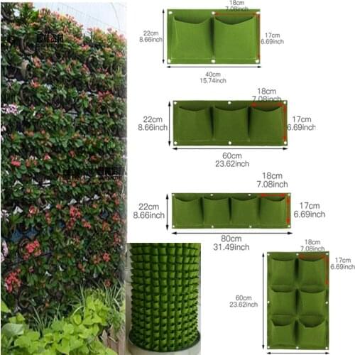 Wall Hanging Planting Bags Pockets Green Grow Bag Planter Vertical Garden Vegetable Living Bonsai Bag Flower Home Supply U26