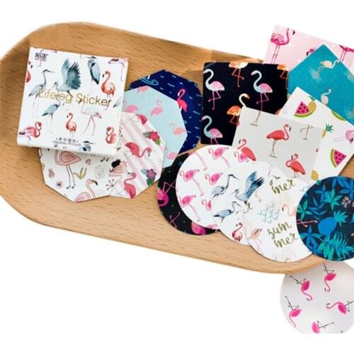 45pcs/lot original Album Paper gift Lable Scrapbooking Stickers Flamingo special shapes DIY creative Diary stickers for school