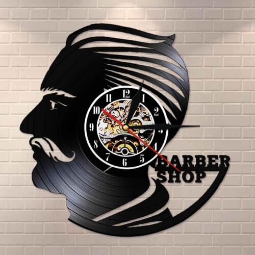 Barber Gifts for Hairdresser Retro Decor Wall Clock Barber Shop Vinyl Record Clock Vintage Art Decor Wall Barber Salon Clock