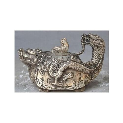 Venta directa de de bronce Tortuga de Plata Tibet Plata Antigua China phoenix bird wedding Brass Fine Arts Crafts decoration